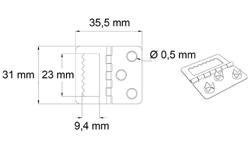 FF-09 obesni del - črn - dimenzije.