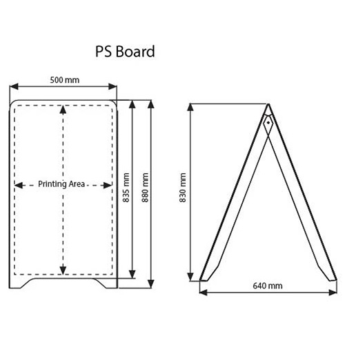 PS A board dvostranski - dimenzije