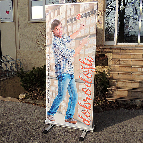 Outdoor Double-sided Roll-up.