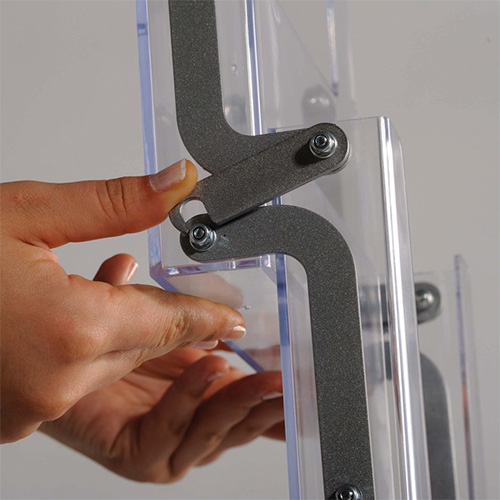 Cik-cak stojalo za prospekte - zaklepanje