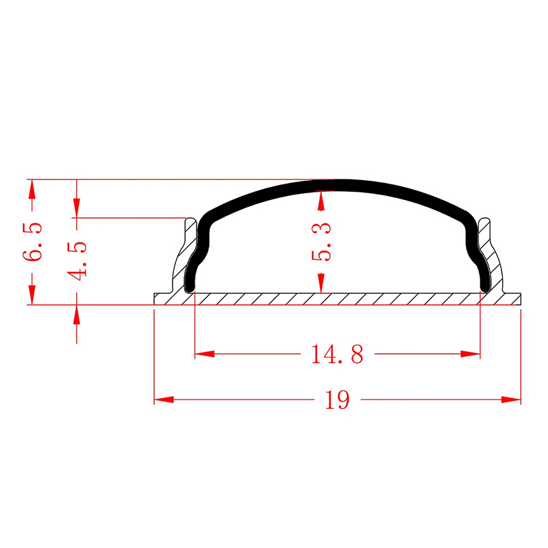 Alu LED profili A043 - dimenzije