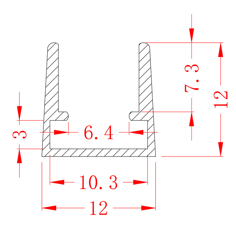 Alu LED profili BAPL044C - dimenzije