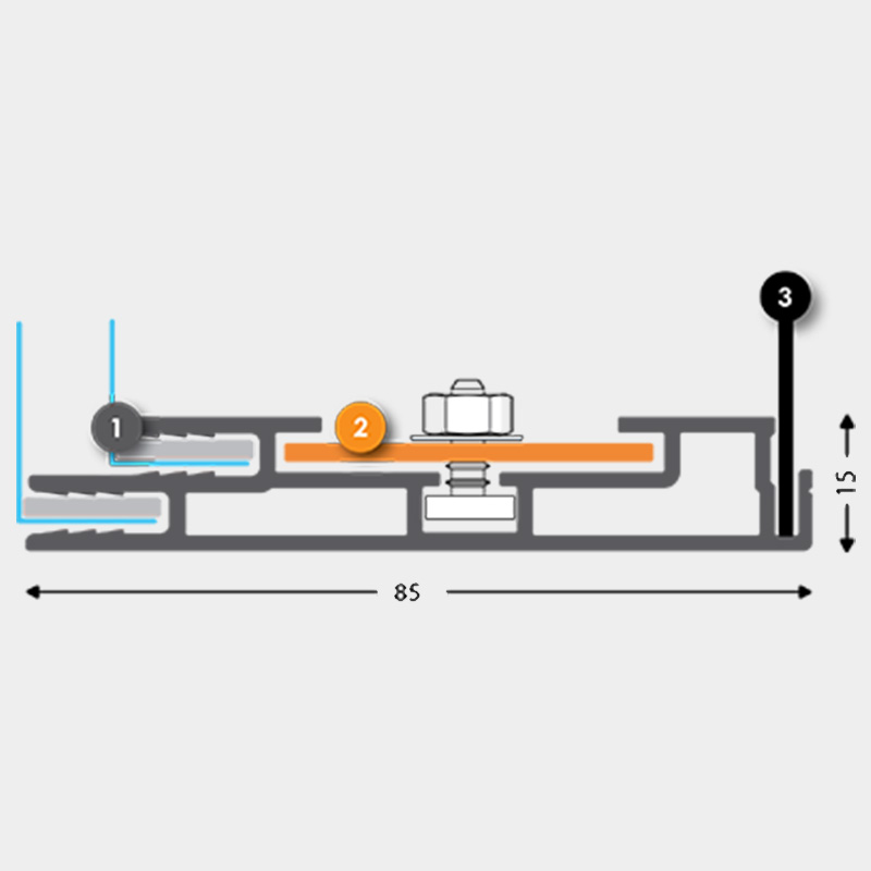 85/1 T-Flex LightBox enostranski - dimenzije