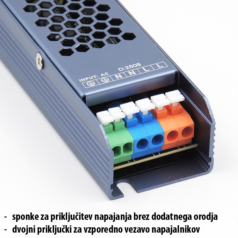 Super Slim Inside LED napajalnik IP20 60W - vhodni priključki
