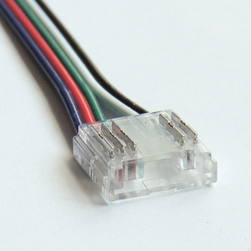 BL kabel (5-pin) RGBW enostranski konektor za trak 12 mm - izgled konektorja