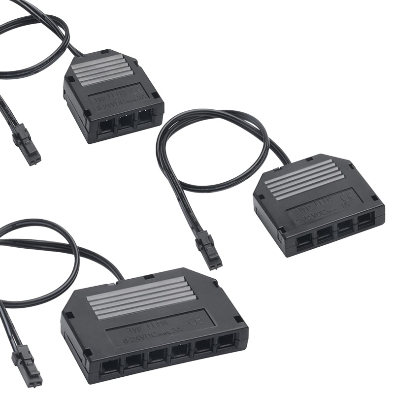 Črni L813 LED napajalni razdelilec