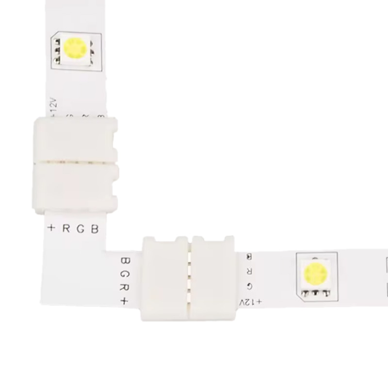 L-kotni povezovalni konektor 4-pin, 10mm, RGB, dvostranski - izgled
